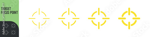 Minimal target or focus point icons in modern style. for design elements related to focus, aim, location, or accuracy, crosshair indicators, precision icon. Color set icon
