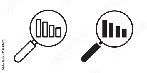 Analysis icon on white background. Stock vector icon