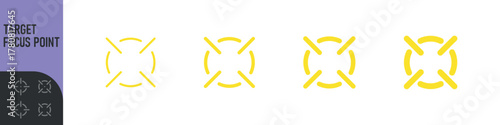 Minimal target or focus point icons in modern style. for design elements related to focus, aim, location, or accuracy, crosshair indicators, precision icon. Color set icon