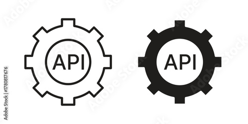 API icon on white background. Stock vector icon