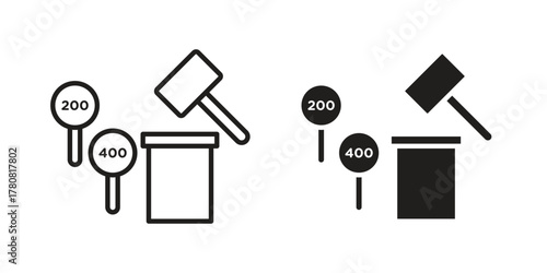 Auction icon on white background. Stock vector icon