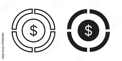 Asset allocation icon on white background. Stock vector icon