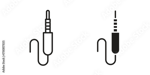 Audio jack icon on white background. Stock vector icon