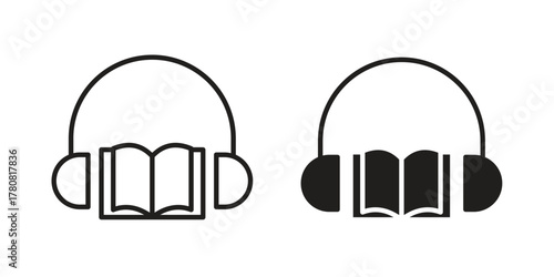 Audio book icon on white background. Stock vector icon