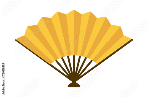 シンプルな金の扇のイラスト素材