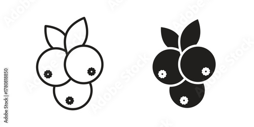 Blueberry icon on white background. Stock vector icon
