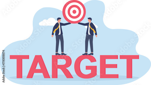 illustration of efforts to achieve business targets. Illustration for your presentation and article
