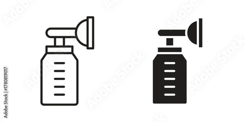 Breast pump icon on white background. Stock vector icon