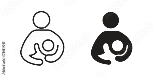 Breastfeeding icon on white background. Stock vector icon