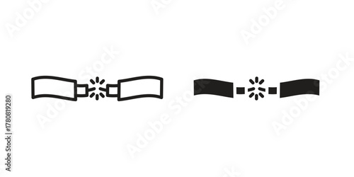 Broken Wire Icon icon on white background. Stock vector icon