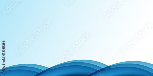 Abstract wave sea. Cartoon blue water border. Ripple cartoon water ocean, sea, river. Children design element. Vector kid illustration