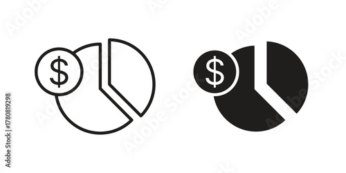 Budget planning icon on white background. Stock vector icon