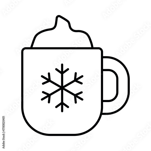 
An illustration of a black icon of a Christmas candy on a white background