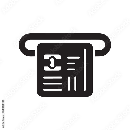 ATM card insertion slot solid icon