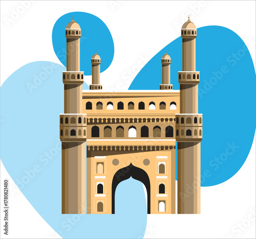 Minimalist Vector Art Featuring India Gate Monument