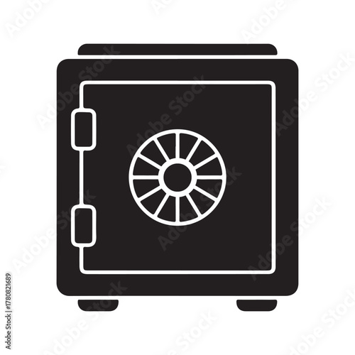 Security vault safe box solid icon
