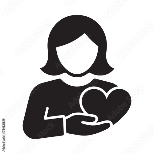 Nurse and caregiver aid solid icon