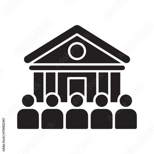 Meeting hall community solid icon