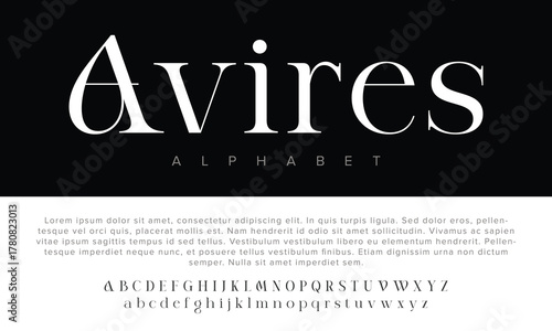 Avires modern urban font with futuristic minimal design for logos, music, sports, and digital typography.