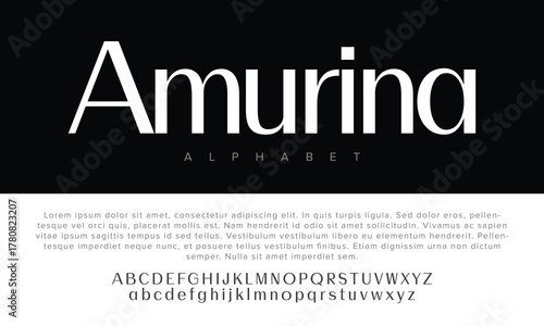 
Amurina Creative Modern Urban Alphabet Font & Minimal Futuristic Digital Typography for Logos, Music, Sports, and Technology Designs