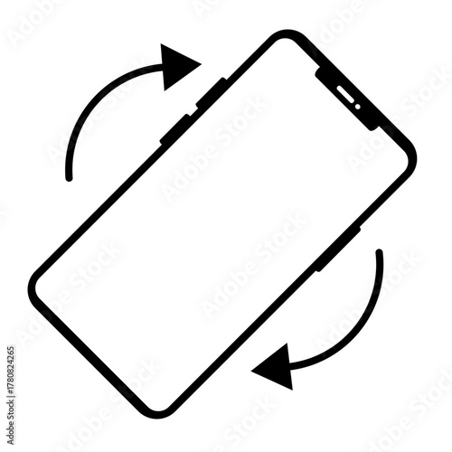 Rotate your smartphone for best viewing experience, a clear message for apps and websites with modern tech symbol for mobile orientation advice