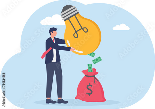 illustration of ideas and innovation in achieving business targets

