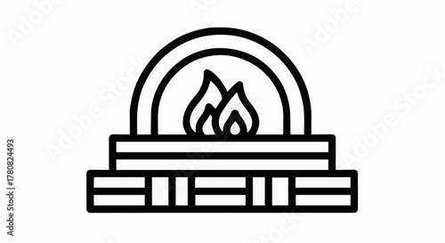 illustration of a burning stove with a stove