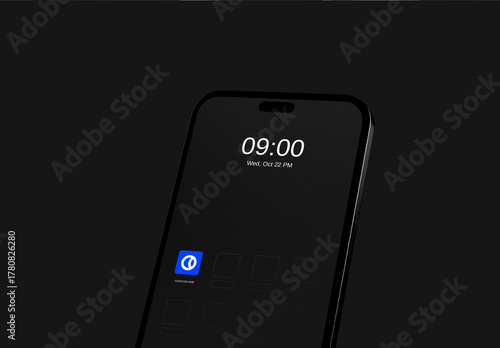 Premium Smartphone Mockup PSD with App Icon Interface