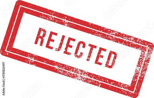 Red grunge rejected stamp isolated on white background illustration design