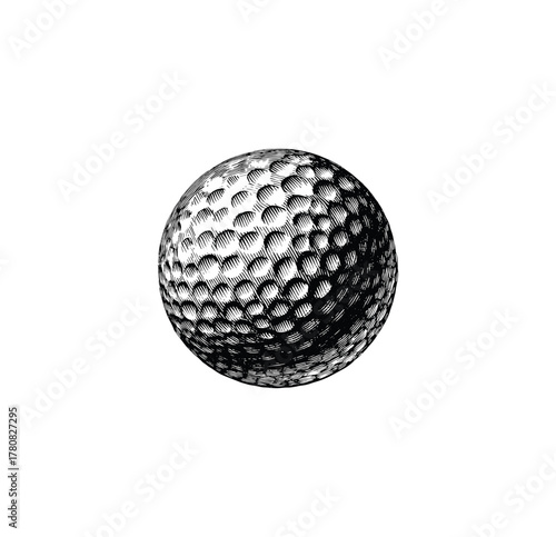 Vintage Engraving Dimpled Golf Ball