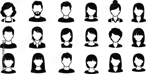 Face, Human, Silhouette, Vector, Profile, Hair, Style, Icon, Outline, Graphic, Design, Illustration, Avatar, People, Collection