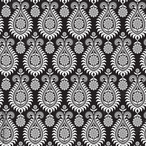 Traditional Paisley backdrop seamless pattern illustration floral ornament Design