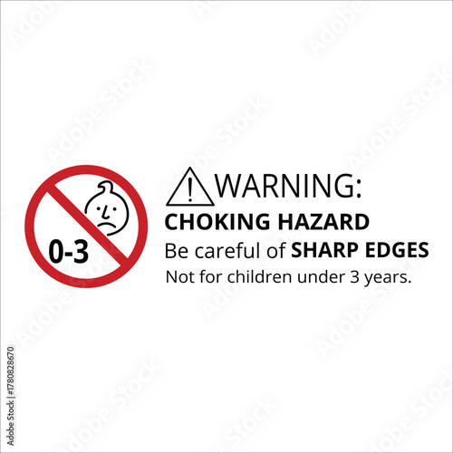 Warning label indicating choking hazard for children Vector