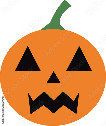 Simple jackolantern isolated on white background for halloween celebration