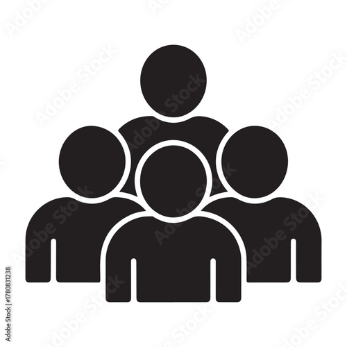 Senior citizen group solid icon