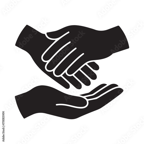 Supportive helping hands solid icon