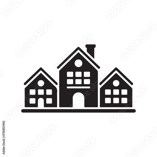 Local community town solid icon