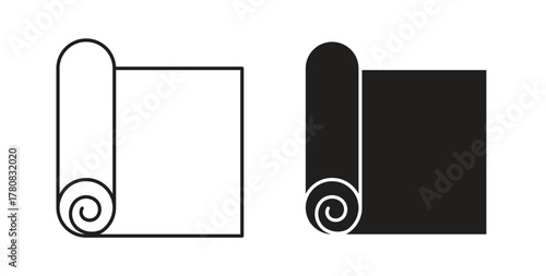 Construction film roll icons set. Simple line vector illustration