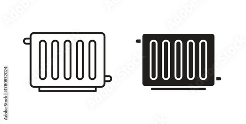 Conditioner heater icons set. Simple line vector illustration