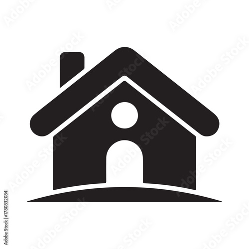 Small village people solid icon