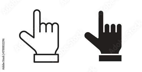 Cursor hand icons set. Simple line vector illustration