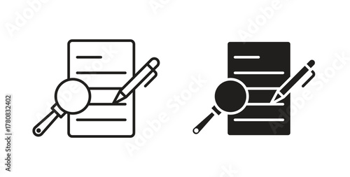 Defining icons set. Simple line vector illustration