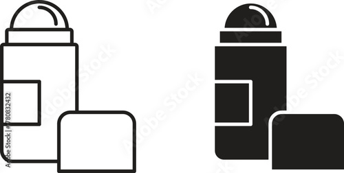 deodorant icons set. Simple line vector illustration