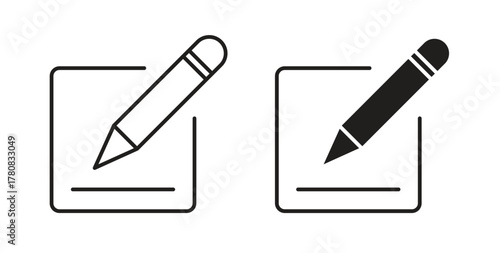Edit text icons set. Simple line vector illustration