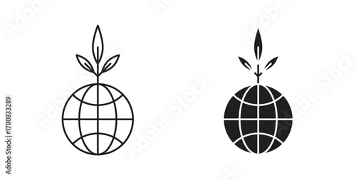 Environment icons set. Simple line vector illustration