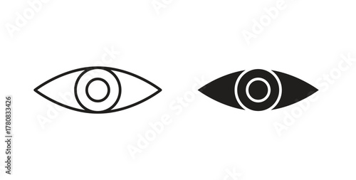 Eye icons set. Simple line vector illustration