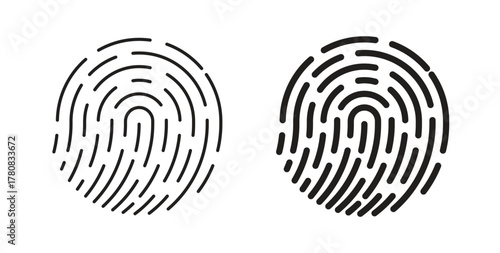 Fingerprint icons set. Simple line vector illustration