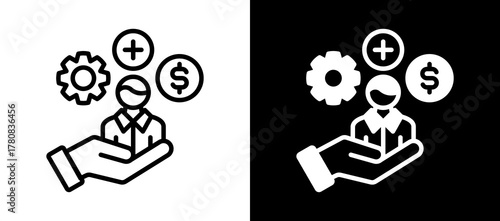 Employee Benefits whiteblack icon