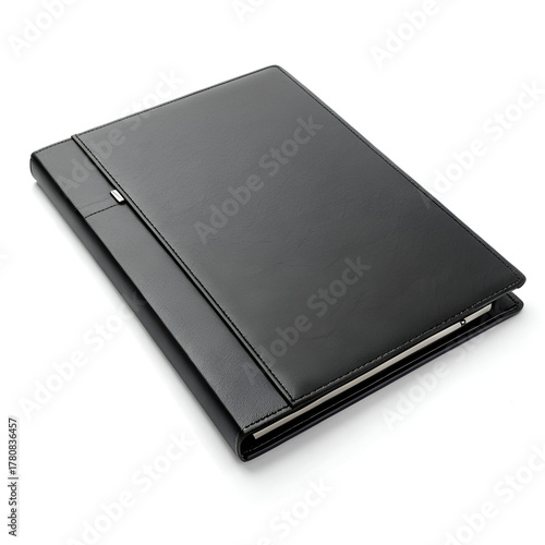 one black office folder isolated on white background