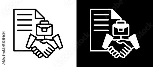 Employment Contract whiteblack icon